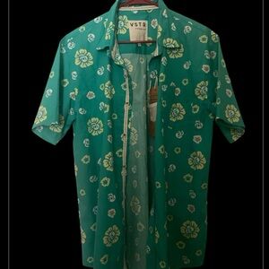 VSTR Teal Floral Men's Casual Shirt